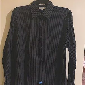 Eighty Eight black with gray pinstripe dress shirt